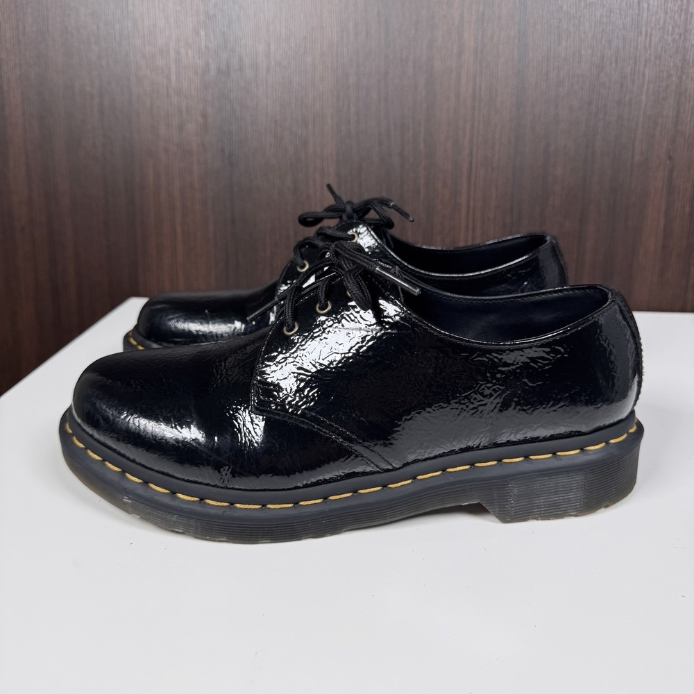 Dr Martens 1461 Distressed Patent Oxford Shoes Women's Sz 9 Shiny